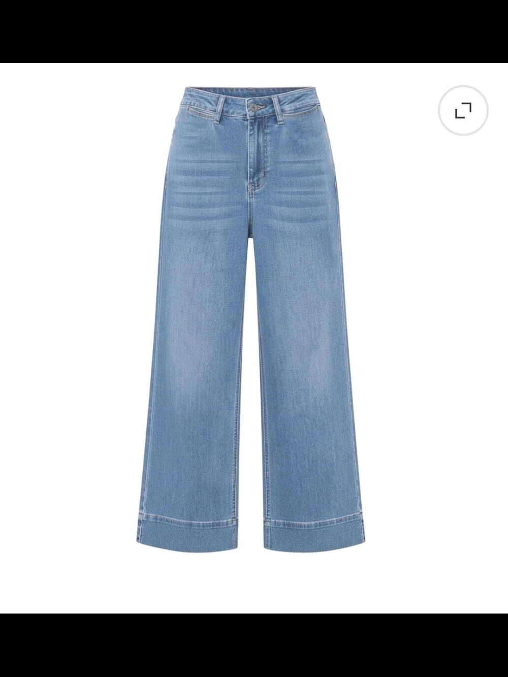 High-Rise Wide Leg Cropped Jeans in Light Blue